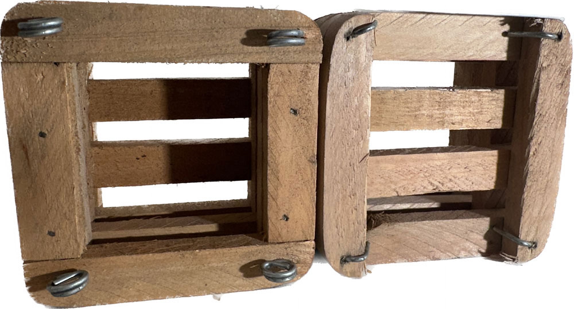 2 - 4 inch Square Wooden Hanging Orchid Basket Two 4" With Hangers