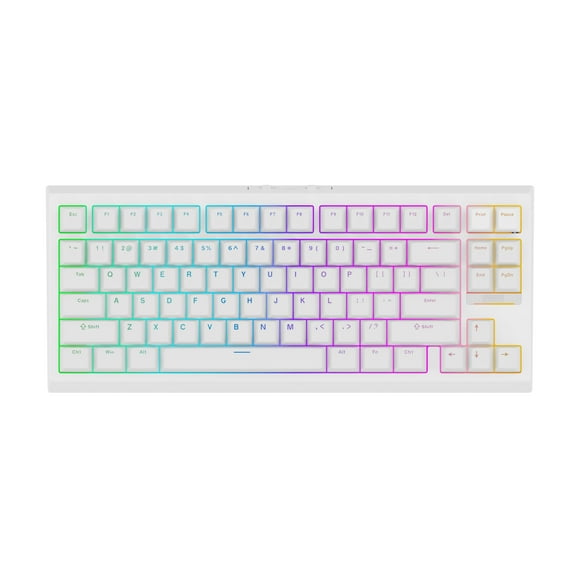 EPOMAKER G84 80% RGB Gaming Mechanical Keyboard, 2.4GHz/ Type-C/BT Wireless Keyboard, QMK/VIA Programmable, Hot-Swappable, NKRO, with Shine Through PB