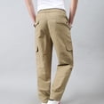 thumbnail image 4 of Pantalones cargo de senderismo para hombre - Cintura elástica con cordón - 6 bolsillos, corte holgado - Ropa deportiva/de exterior/casual, 4 of 5