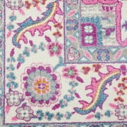 Nourison Passion Persian Light Grey/Pink 9 x 12 Area Rug, (9x12)