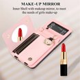 thumbnail image 3 of Allytechgroup Stylish Wallet Phone Case for Samsung Galaxy Z Flip 4 5G, Crossbody Shoulder Strap Make-up Mirror Ring Holder Stand Card Holders Shockproof Case for Girls Women, Pink, 3 of 7