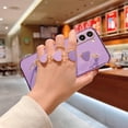 thumbnail image 5 of Compatible with Samsung Galaxy S23 Plus Case Silicone, Cute Love-Heart Case with Love Heart Chain, Ultra Slim Soft Samsung S23 Plus Phone Case Shockproof Bumper Protective Cases for Women (Purple), 5 of 13