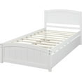 thumbnail image 5 of Harper & Bright Designs Twin size Platform Bed with Trundle, White 2, 5 of 8