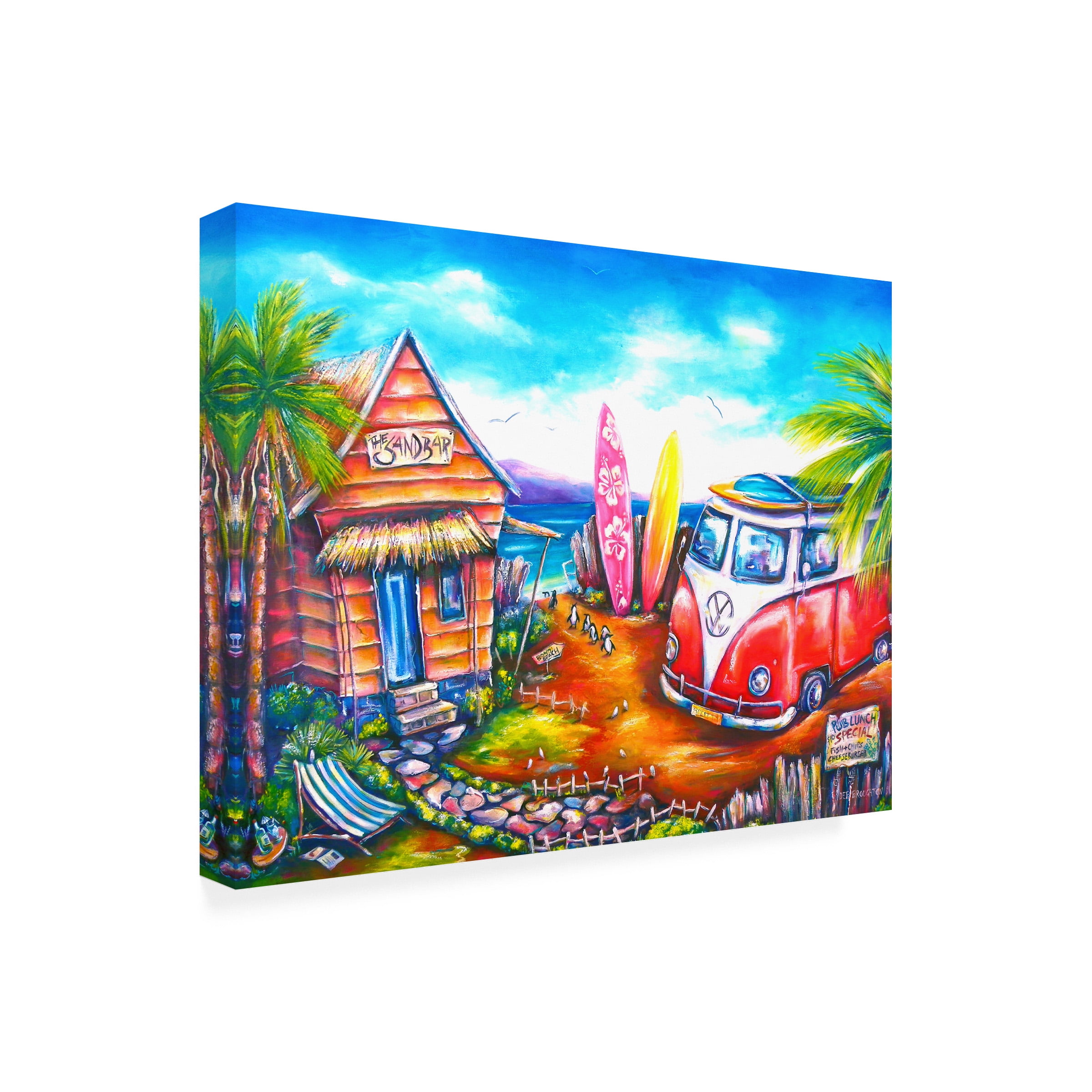 Deborah Broughton 'Surf Bocpenguins' Outdoor Canvas