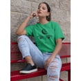 thumbnail image 2 of Moon, Eyes And Leaves Shaped T-Shirt Women -Image by Shutterstock, Female Small, 2 of 4