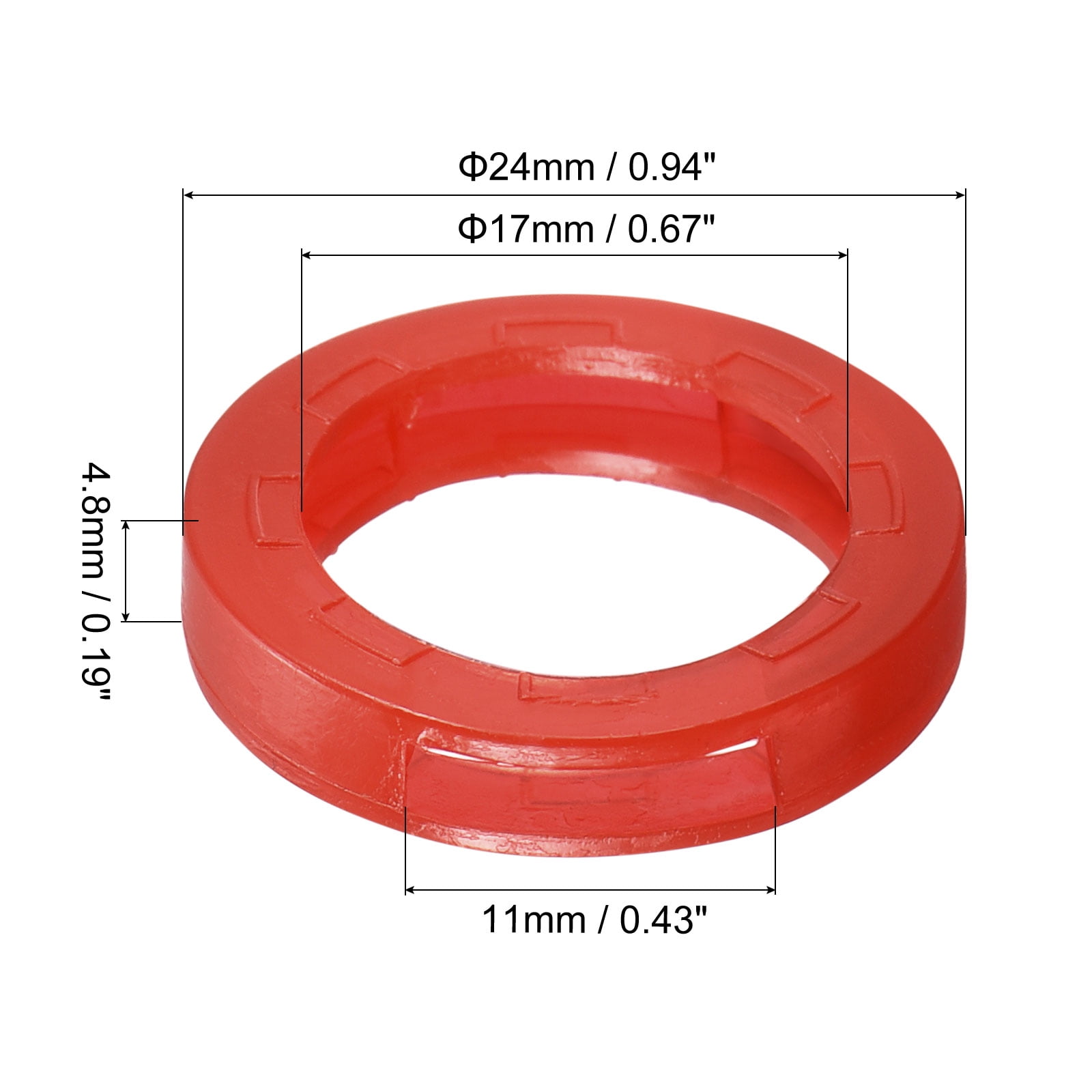 Unique Bargains Key Cap Cover Rings Keys Identifier Coding Tags Silicone Sleeve Red