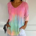 thumbnail image 2 of Shirts For Women Women's Breast Cancer Awareness Print Shirt V Neck T Shirt Womens Tops, 2 of 4