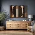 thumbnail image 4 of Framed Canvas Print Geometric Abstract Wall Art Set of 2 Mid-Century Modern Decorative for Living Room Bedroom - 24"x36"x2 BLACK, 4 of 8