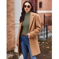 thumbnail image 4 of Ekouaer Women's Mock Turtleneck Long Sleeve Shirts Fall Ribbed Tops Fleece Basic Layering Soft Thermal Undershirts Tee, 4 of 6