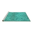thumbnail image 2 of Ahgly Company Machine Washable Indoor Round Oriental Turquoise Blue Industrial Area Rugs, 5' Round, 2 of 4