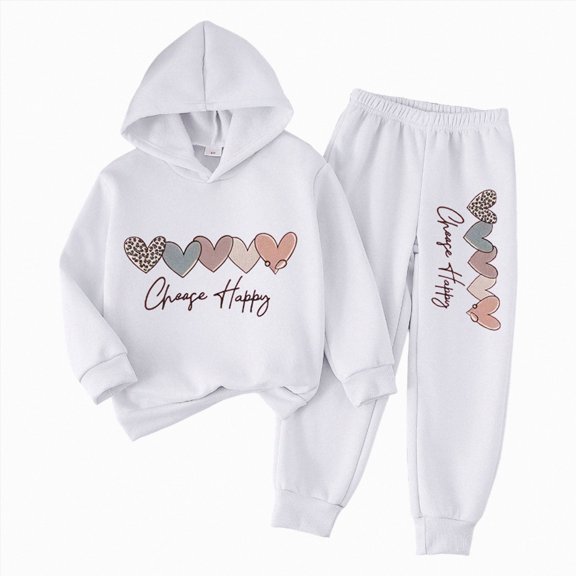 YDFCWX Girls Fall Clothes Winter Toddler Girl Clothes Ruched Hem Shirts Pocket Cargo Pants Kids Warm Outfit Set White,3-4 Years