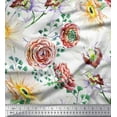 thumbnail image 1 of Soimoi Orange Cotton Voile Fabric Floral Print Fabric by Yard 42 Inch Wide, 1 of 1