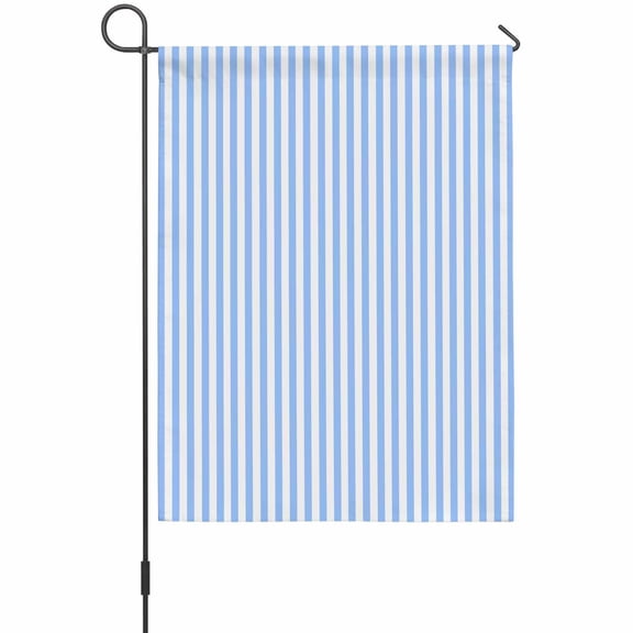 Simple White Striped Garden Flag 12 x 18 Inches, Blue Stripes Modern Style Weather Proof Outdoor Patio Flags Double Sided Small Garden Decoration for Yard Outside Home