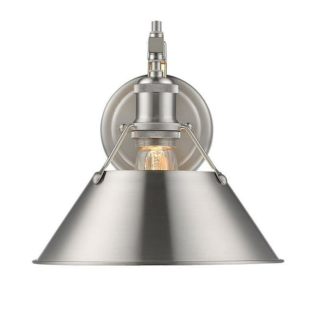 Golden Lighting Orwell PW Transitional Sconce 1 Light Incandescent Pewter Finish Bath