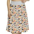 thumbnail image 1 of Women's Halloween Candies Owls and Castles A-line Printed Skirt Casual Wear, S, Orange Yellow Black, by Ambesonne, 1 of 6
