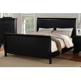 thumbnail image 3 of Gorgeous Black 3pc Beautiful Louis Philippe Style Eastern King Size Sleigh Bed 2x Nightstand Set Wooden Bedroom Furniture, 3 of 10