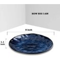 thumbnail image 2 of Ceramic Dessert Salad Plates, 8 Inch, Set of 4, Round, Microwave, Oven, and Dishwasher Safe, Scratch Resistant, Porcelain Fluted Suitable for Snacks, Appetizer, Home, Restaurant (Blue), 2 of 6