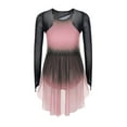 thumbnail image 3 of Sholeno Girls Gradient Color Figure Skating Dress Rhinestone Shiny Mesh Long Sleeve Dance Dresses Pink 16, 3 of 6