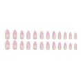 thumbnail image 4 of French Tip Press on Nails Hot Pink glue on nails Medium Length Almond Nails Press on False Nails with Glue Fake Nails with Designs Glitter for Nails Full Cover Glossy Acrylic Stick on Nails for Women, 4 of 8