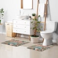 thumbnail image 6 of Toilet Rug Rectangle Bathroom Rugs Non-Slip Soft Plush Machine Washable Contour Bath Mat Peacock in Gardens 24x16, 6 of 9