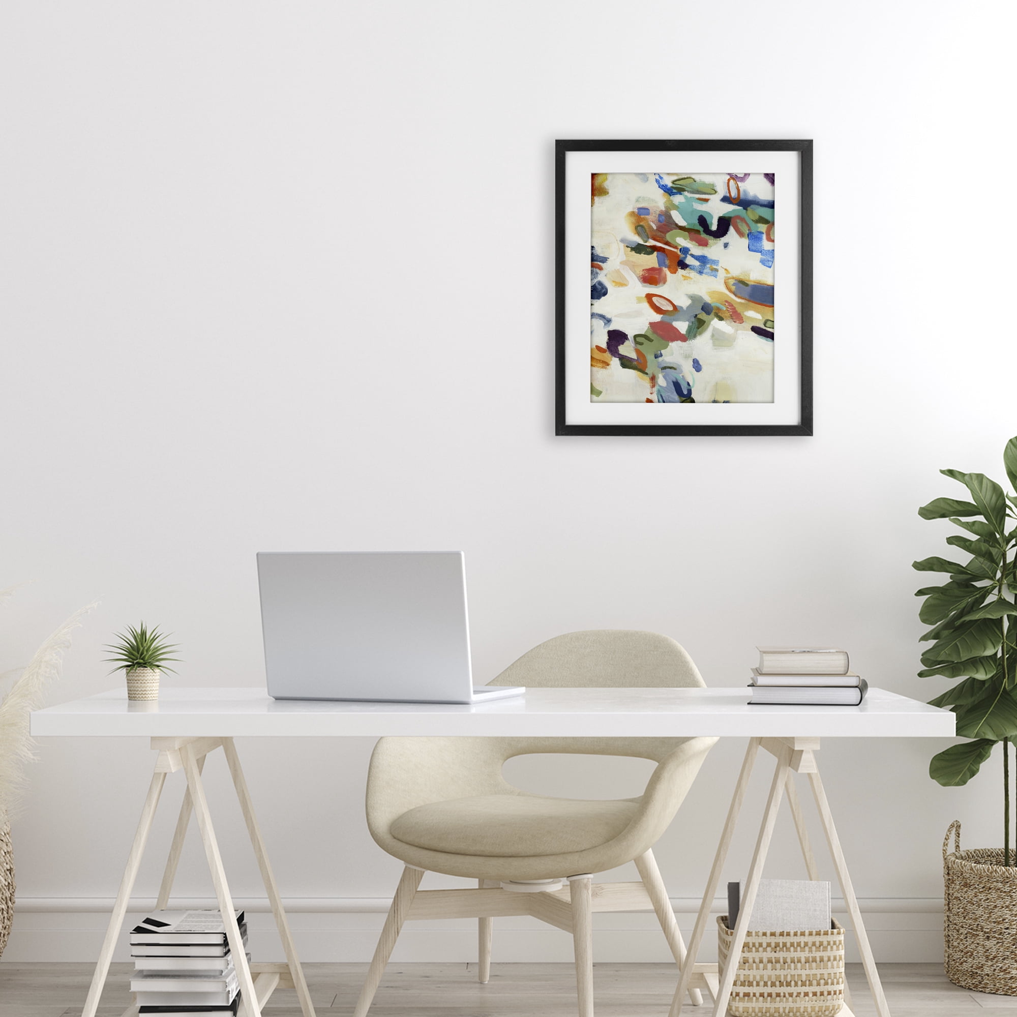 Stupell Industries Multihued Expressive Abstract Black Framed Print Under Glass, design by Lisa Ridgers