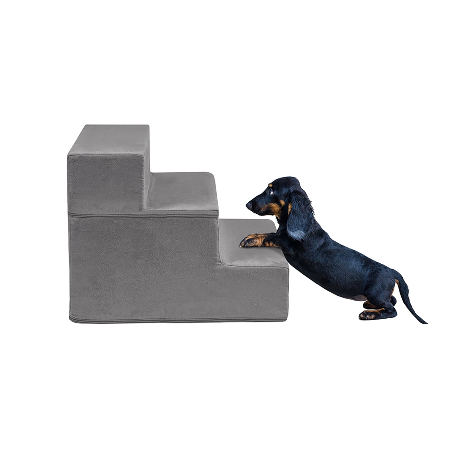 Pefilos 28" Pet Stairs for Small Dogs, 4-Step Dog Ramp for Beds and Couch, Non-Slip Balanced Indoor Step, Gray Pefilos 28" Pet Stairs for Small Dogs, 4-Step Dog Ramp for Beds and Couch, Non-Slip Balanced Indoor Step, Gray