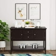 thumbnail image 2 of Buffet Sideboard, Wood Storage Cabinet, Console Table with Storage Shelf, 2 Drawers and Cabinets, Living Room Kitchen Dining Room Furniture, Wood Buffet Server (Coffee Brown), 2 of 8