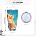 thumbnail image 4 of Haiem Cloud Cute Hamster Printed 20oz Straight Skinny Car Cups With Insulated Cup Sleeve Portable Handle, Sports Travel Coffee Mug, Stainless Steel, Insulated-Without Straw, 4 of 8
