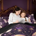 thumbnail image 4 of Homewish Girls Butterfly Queen Comforter Set, Chic Floral Leaf Comforter Sets Queen, Black Reversible 3 Piece, 1 Comforter and 2 Pillowcases, 4 of 6