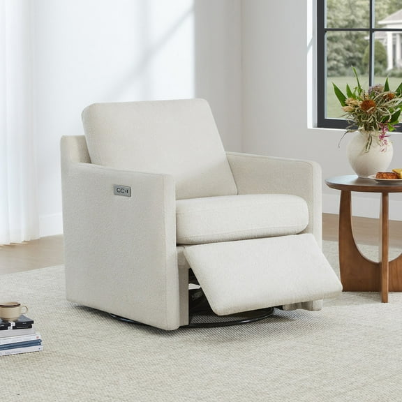 CHITA Power Swivel Chair Accent Chair Wall Hugger with Electric Footrests