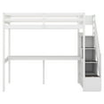 thumbnail image 5 of Harper & Bright Designs Twin Size Loft Bed with Storage Staircase and Built-in Desk, High Loft Bed Frame with Steps for Boys Girls Adults, White, 5 of 12