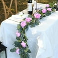 thumbnail image 6 of Ornaments Garland Imitation Flowers Wreath Creative Table Centerpiece Wedding Backdrop Decor 6ft Rattan, 6 of 15