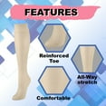 thumbnail image 4 of EMEM Apparel Women's Ladies Plus Size Queen Ultra Soft Mild Compression Microfiber Knee High Stockings Hosiery 2-Pack Taupe 2X, 4 of 5