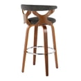 thumbnail image 6 of LumiSource Grey Gardenia 30" Fixed-Height Barstool - Set of 2, 6 of 6