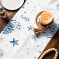 thumbnail image 3 of Blue Sea Turtles Table Runner 72 Inches, Coastal Ocean Sea Starfish Coral Shells Bed Runner Dresser Scarves Tabletop for Indoor Outdoor Parties/Ceremony/Banquet, 16" x 72", 3 of 9