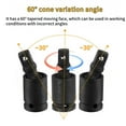 thumbnail image 3 of TAPDRA Precision Machined Swivel Joint Sockets for Automotive Mechanical Bicycle Maintenance 1/4 3/8 1/2 Inch Black Steel, 3 of 10
