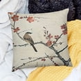 thumbnail image 2 of SHERONV  Nature Throw Pillow Cover, Flowers Buds and Birds with Cherry Branches Style Art Painting Effect Decorative Pillow Case   Cushion Cover Decor  Pillowcase for Home 12x12in, 2 of 5