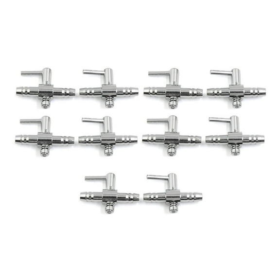 REGALWOVEN 10Pcs Stainless Steel Air Flow Splitter Pump Lever Valve for Aquarium Fish Tank