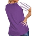 thumbnail image 3 of Womens Plus Size Tops Short Sleeve T Shirts Striped Raglan Tee Shirts Causal Summer Tunics Blouses, 3 of 7