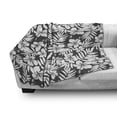thumbnail image 3 of Tropical Soft Flannel Fleece Blanket, Artisan Exotic Hibiscus Flowers Fern Leaves Pattern Nature Plant Picture Art, Cozy Plush for Indoor and Outdoor Use, 60" x 80", Grey and White, by Ambesonne, 3 of 6