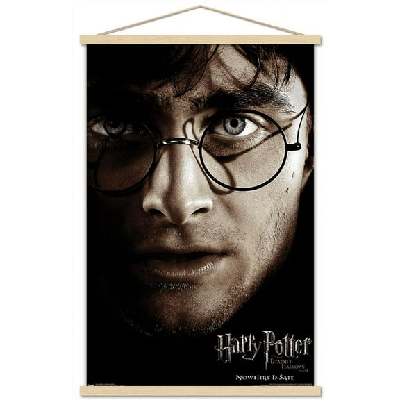 Harry Potter and the Deathly Hallows: Part 1 - Harry One Sheet Wall Poster with Wooden Magnetic Frame, 22.375" x 34"