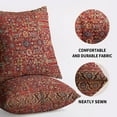 thumbnail image 5 of Gold Red Boho Pillow Covers 18x18 Set of 2 Carpet Pattern Ethnic Bohemian Vintage Floral Print Decorative Throw Pillow Cases Outdoor Farmhouse Decoration for Sofa Couch Bed, 5 of 6