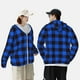 thumbnail image 4 of Fotbe Buffalo Plaid Blue Black Chaqueta con Protección Solar UPF 50+ para Hombre y Mujer, Camisa con Capucha y Bolsillos-Small, 4 of 7