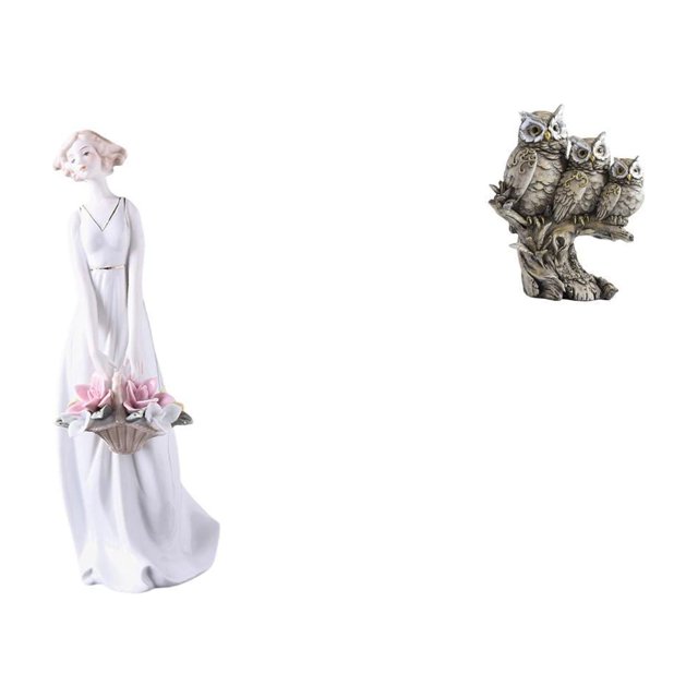 Figura De Porcelana De Dama Y Búho, Estatua Nórdica Moderna, Adorno Para Estantería, Armario, Escritorio, Sala De Estar, Oficina, Decoración, Escultura