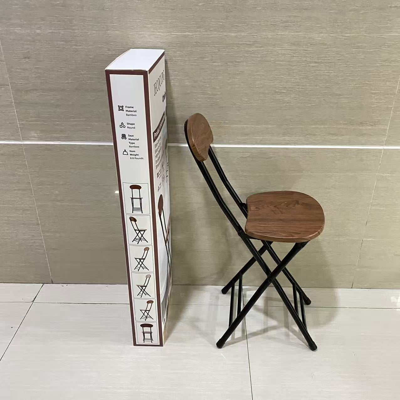 JECQCUPG chairs,Folding Bamboo Bar Stools, 24-inch Kitchen Counter Height Stools with Backrest, Portable Bar Chairs for Home Kitchen Island Breakfast, No Assembly, Natural