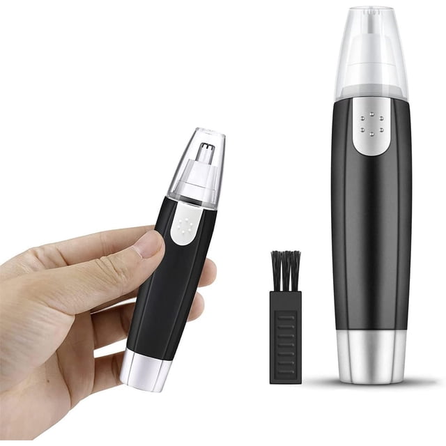 Recortadora de vello nasal y orejas - Máquina para nariz, depiladora eléctrica facial de alta velocidad, hojas de acero inoxidable lavables, cabezal desmontable