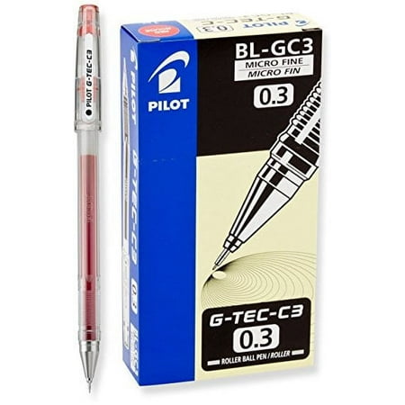 Pilot G-Tec-C Gel Rolling Ball Pens, Micro Fine Point, Red Ink, 3-Dozen (35490)