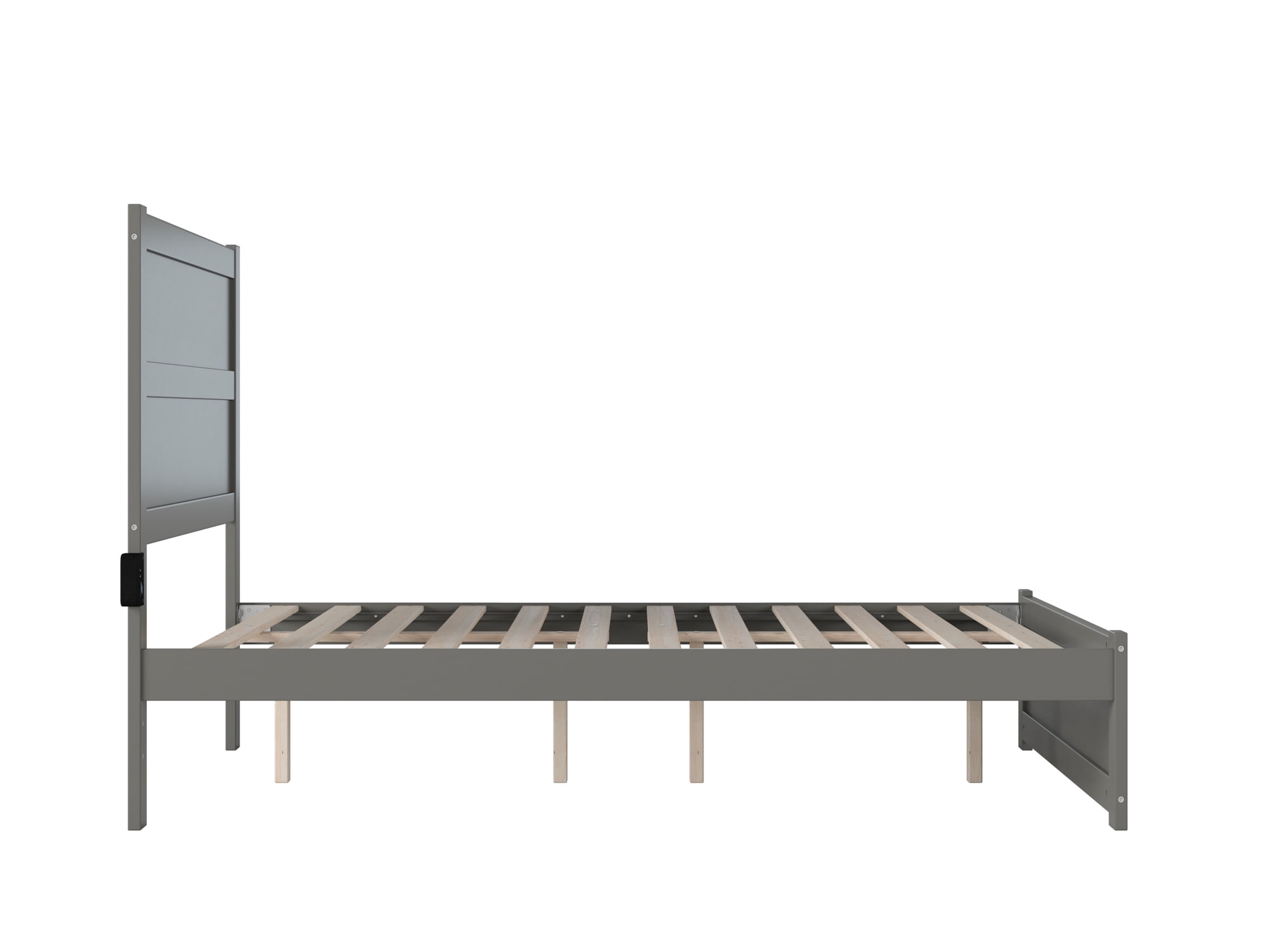 AFI NoHo 14" Full Wood Platform Bed with Modern Panel Headboard and Footboard, Grey