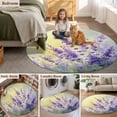 thumbnail image 5 of Lavender Round Area Rug 6Ft Washable Circle Rugs for Bathroom Office, Purple Floral Spring Country Nature Wildflower Plant Non-Slip Carpet Floor Mats Indoor Outdoor Carpet Runner Aesthetic Home Decor, 5 of 8
