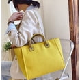thumbnail image 2 of LinYooLi Women Canvas Handbag Large Capacity Chain Tote Bag PU Handle Shoulder Bag, 2 of 6